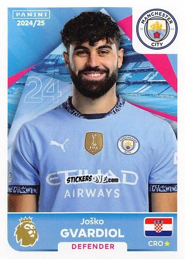 Figurina Joško Gvardiol - English Premier League 2024-2025
 n. 408 - Panini