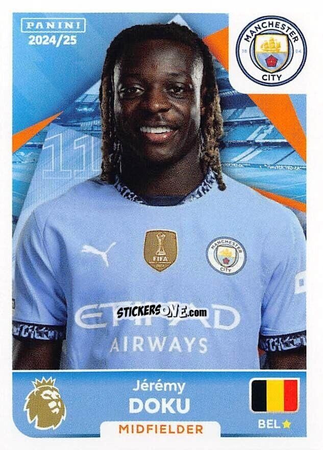 Cromo Jérémy Doku - English Premier League 2024-2025
 n. 418 - Panini