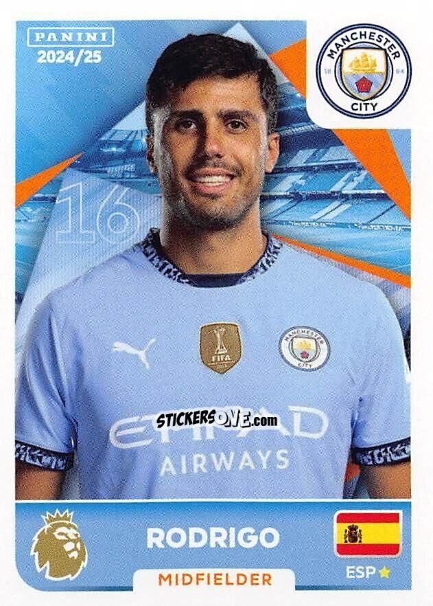 Figurina Rodri - English Premier League 2024-2025
 n. 419 - Panini