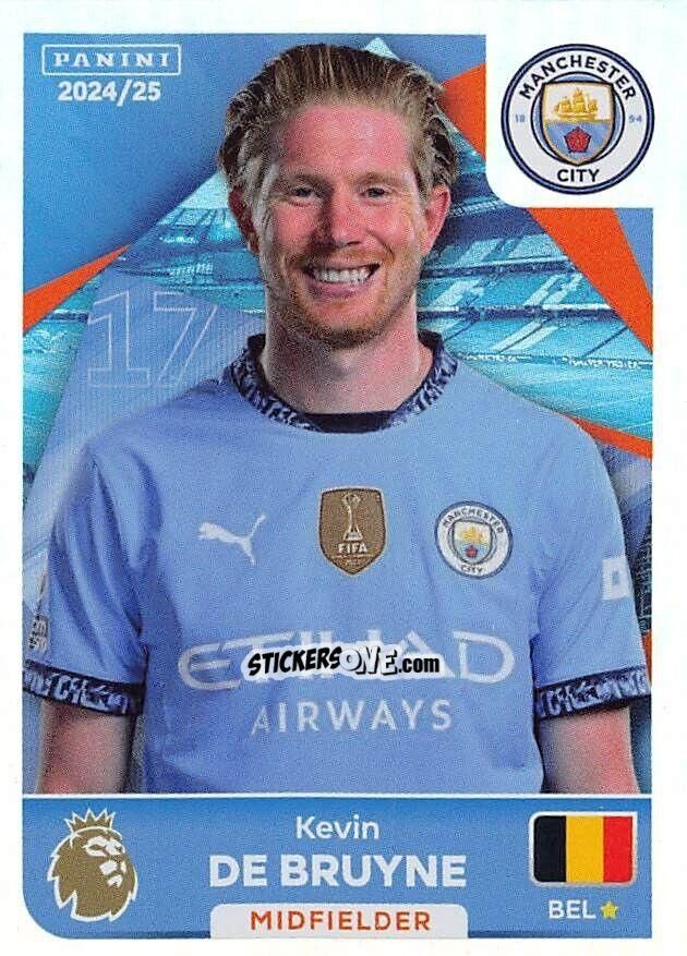 Cromo Kevin De Bruyne (Captain) - English Premier League 2024-2025
 n. 420 - Panini