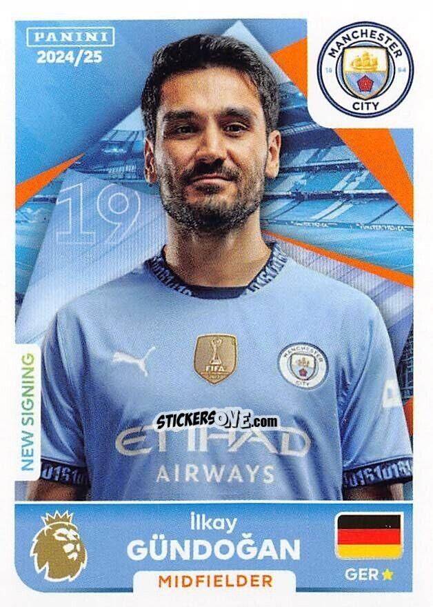 Figurina İlkay Gündoğan - English Premier League 2024-2025
 n. 421 - Panini