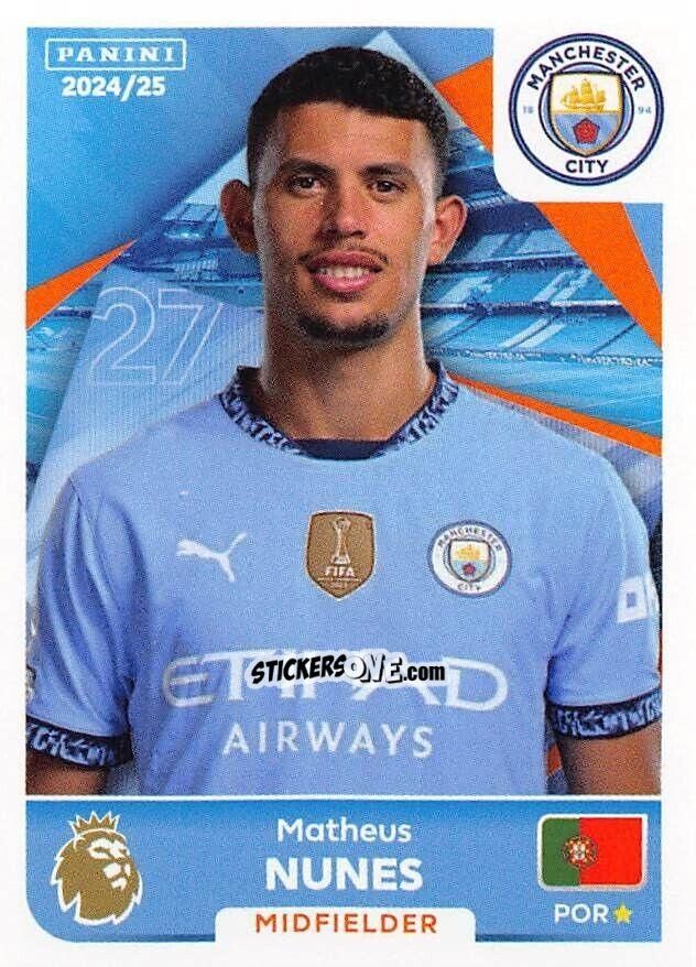 Cromo Matheus Nunes - English Premier League 2024-2025
 n. 423 - Panini