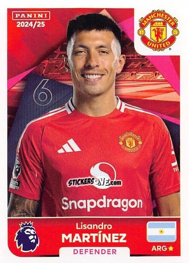 Cromo Lisandro Martínez - English Premier League 2024-2025
 n. 443 - Panini