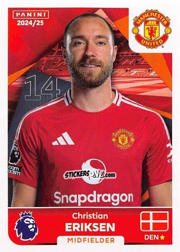 Figurina Christian Eriksen - English Premier League 2024-2025
 n. 448 - Panini