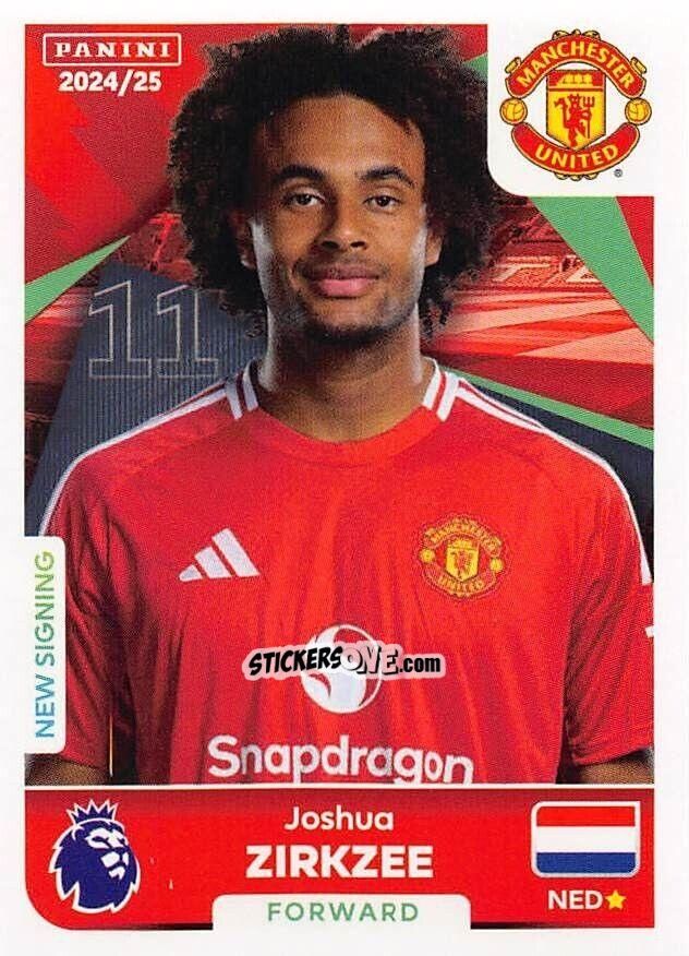 Cromo Joshua Zirkzee - English Premier League 2024-2025
 n. 453 - Panini