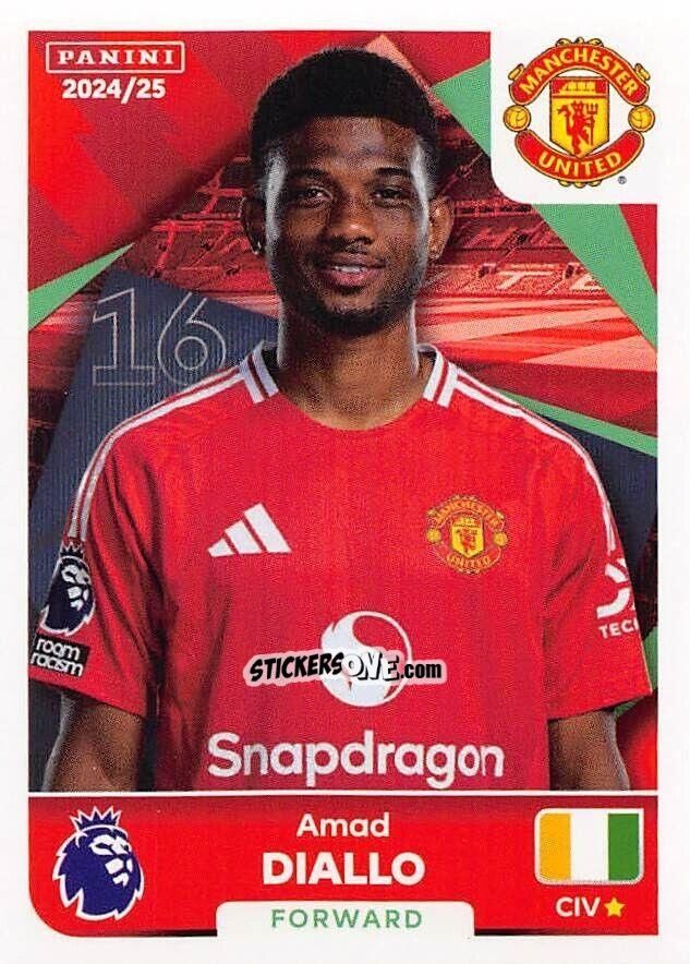 Sticker Amad Diallo - English Premier League 2024-2025
 n. 454 - Panini
