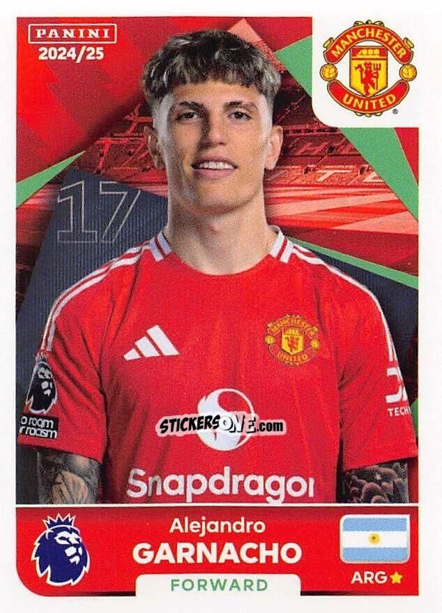 Figurina Alejandro Garnacho - English Premier League 2024-2025
 n. 455 - Panini