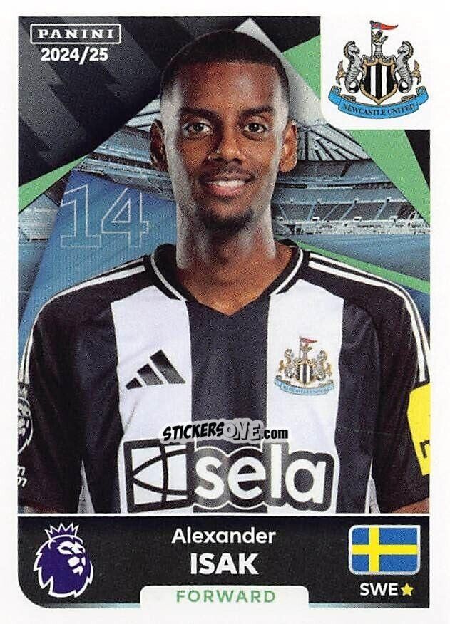 Sticker Alexander Isak - English Premier League 2024-2025
 n. 490 - Panini