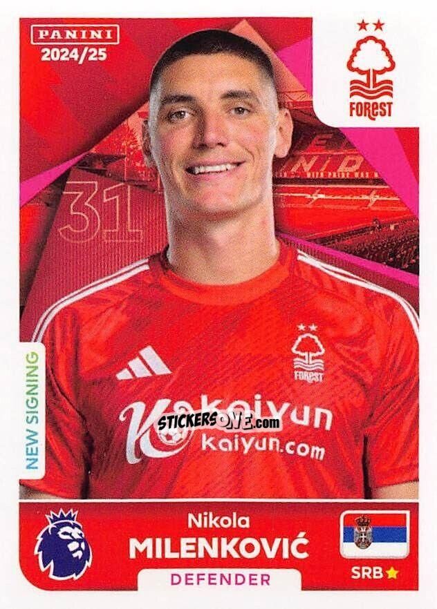 Sticker Nikola Milenković - English Premier League 2024-2025
 n. 502 - Panini