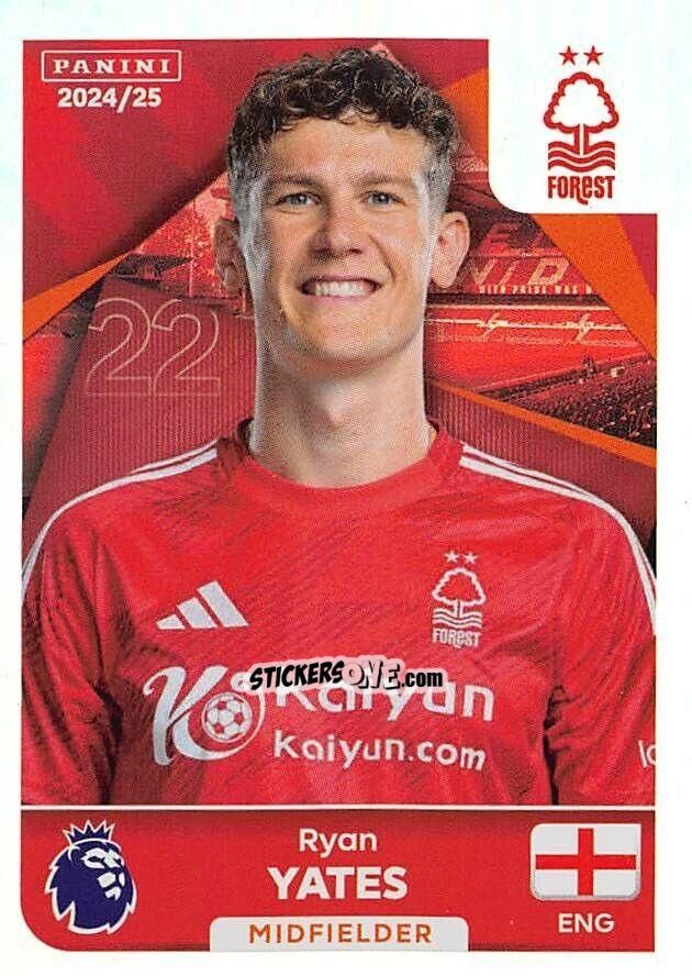 Cromo Ryan Yates (Captain) - English Premier League 2024-2025
 n. 509 - Panini