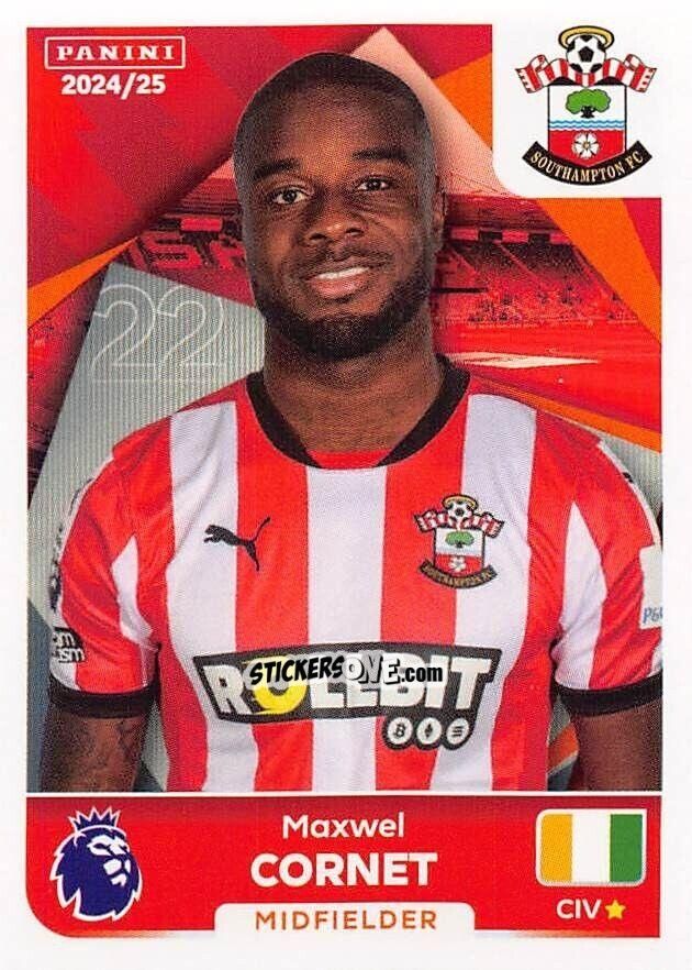 Cromo Maxwel Cornet - English Premier League 2024-2025
 n. 537 - Panini