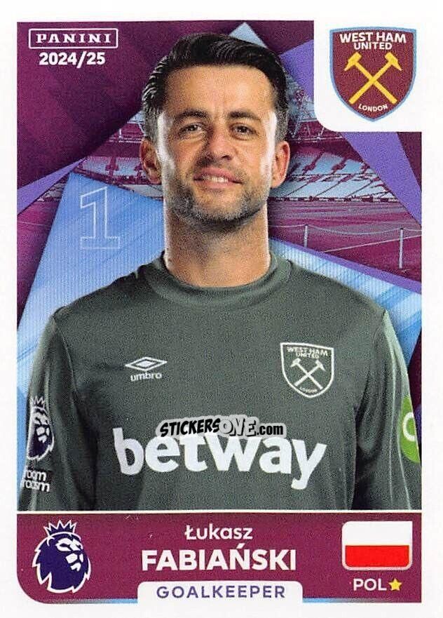 Cromo Łukasz Fabiański - English Premier League 2024-2025
 n. 580 - Panini