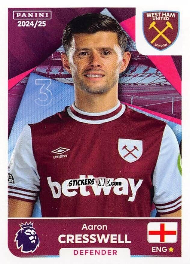Cromo Aaron Cresswell - English Premier League 2024-2025
 n. 585 - Panini
