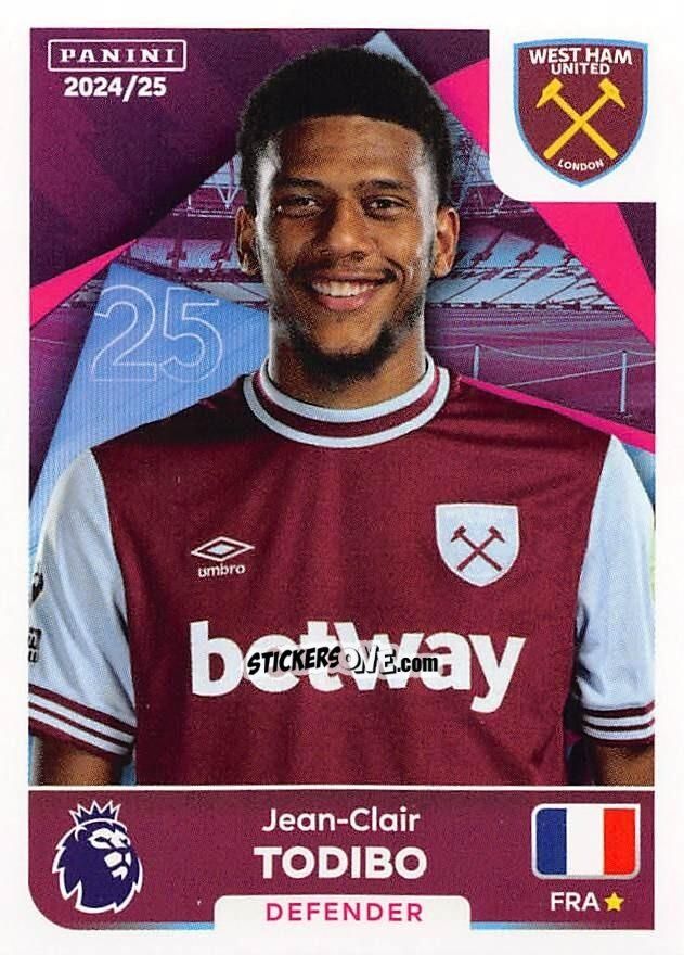 Sticker Jean-Clair Todibo - English Premier League 2024-2025
 n. 588 - Panini