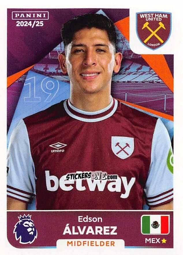 Sticker Edson Álvarez - English Premier League 2024-2025
 n. 593 - Panini