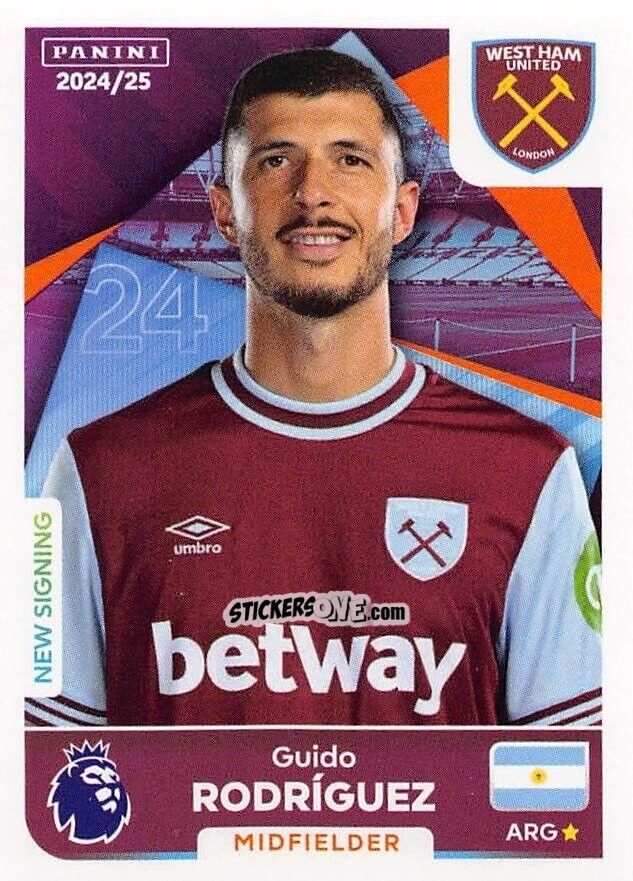 Cromo Guido Rodríguez - English Premier League 2024-2025
 n. 594 - Panini