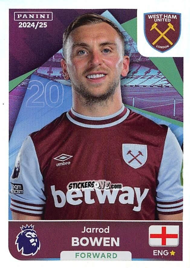 Figurina Jarrod Bowen (Captain) - English Premier League 2024-2025
 n. 606 - Panini