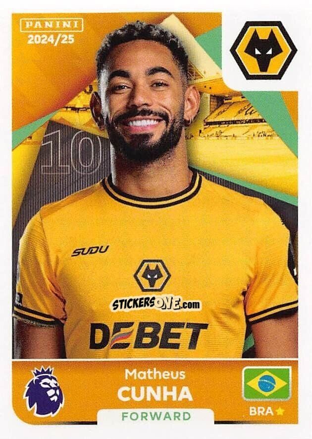 Cromo Matheus Cunha - English Premier League 2024-2025
 n. 625 - Panini