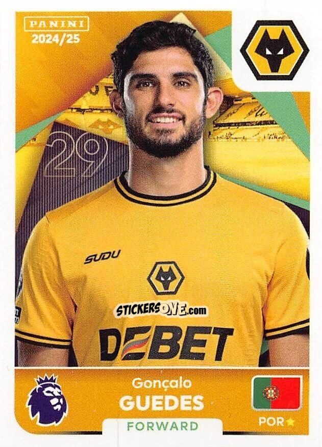 Cromo Gonçalo Guedes - English Premier League 2024-2025
 n. 635 - Panini