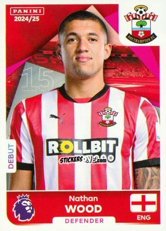 Cromo Nathan Wood - English Premier League 2024-2025
 n. U36 - Panini