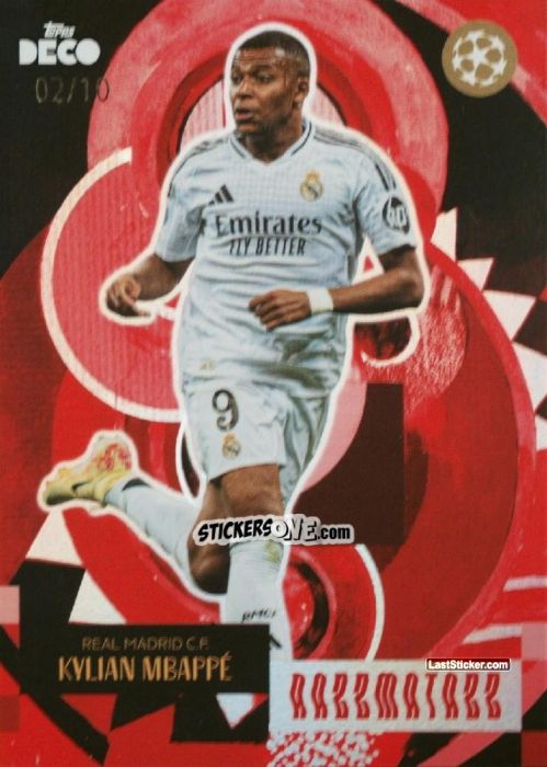 Sticker Kylian Mbappé - DECO UEFA Club Competitions 2024-2025
 n. 165 - Topps