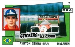 Figurina Ayrton Senna - Supersport 1988 n. 7 - Panini