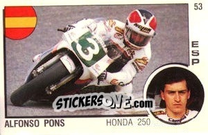 Figurina Alfonso Pons - Supersport 1988 n. 53 - Panini