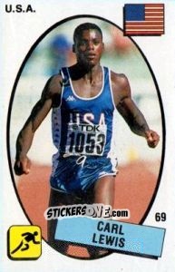 Figurina Carl Lewis - Supersport 1988 n. 69 - Panini