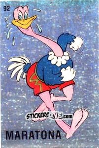 Figurina Maratona [cartoon ostrich race - Supersport 1988 n. 92 - Panini