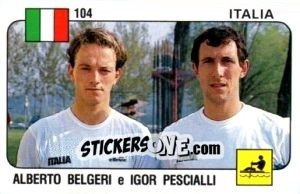 Figurina Alberto Belgeri/Igor Pescialli - Supersport 1988 n. 104 - Panini
