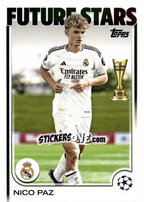 Figurina Nico Paz - UEFA Club Competitions 2024-2025
 n. 14 - Topps