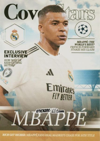 Sticker Kylian Mbappé - UEFA Club Competitions 2024-2025
 n. CS-2 - Topps