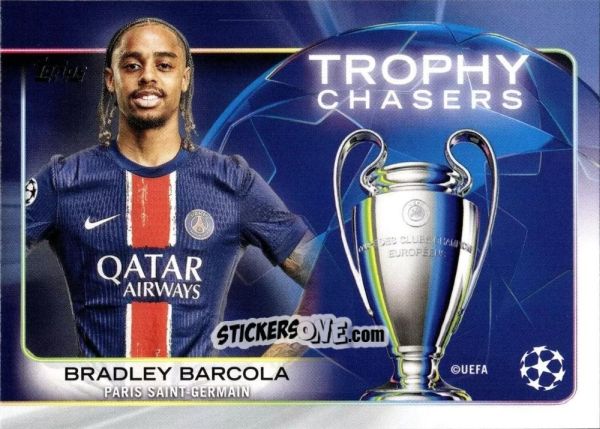 Sticker Bradley Barcola - UEFA Club Competitions 2024-2025
 n. RF-20 - Topps