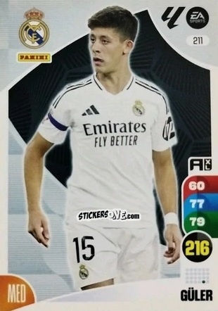Cromo Arda Güler - LaLiga 2024-2025. Adrenalyn XL
 n. 211 - Panini
