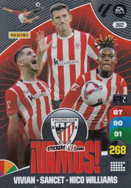 Cromo Vivian / Sancet / Nico Williams - LaLiga 2024-2025. Adrenalyn XL
 n. 362 - Panini