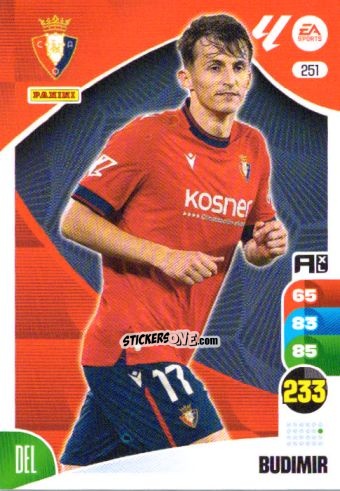 Figurina Budimir - LaLiga 2024-2025. Adrenalyn XL
 n. 251 - Panini