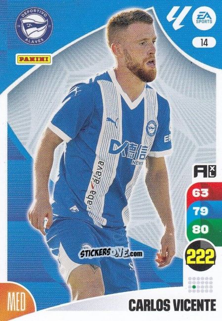 Cromo Carlos Vicente - LaLiga 2024-2025. Adrenalyn XL
 n. 14 - Panini