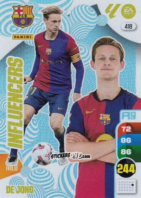 Sticker De Jong - LaLiga 2024-2025. Adrenalyn XL
 n. 418 - Panini