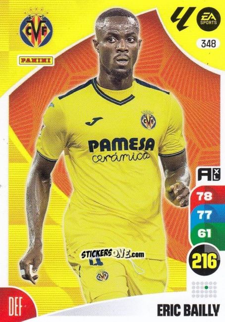 Sticker Eric Bailly - LaLiga 2024-2025. Adrenalyn XL
 n. 348 - Panini