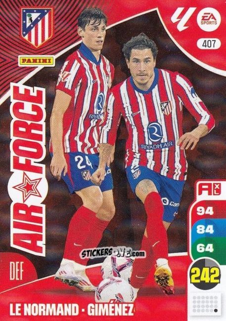 Sticker Le Normand / Giménez - LaLiga 2024-2025. Adrenalyn XL
 n. 407 - Panini
