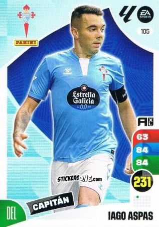 Figurina Iago Aspas - LaLiga 2024-2025. Adrenalyn XL
 n. 105 - Panini