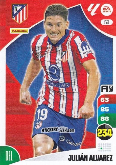 Cromo Julián Álvarez - LaLiga 2024-2025. Adrenalyn XL
 n. 53 - Panini