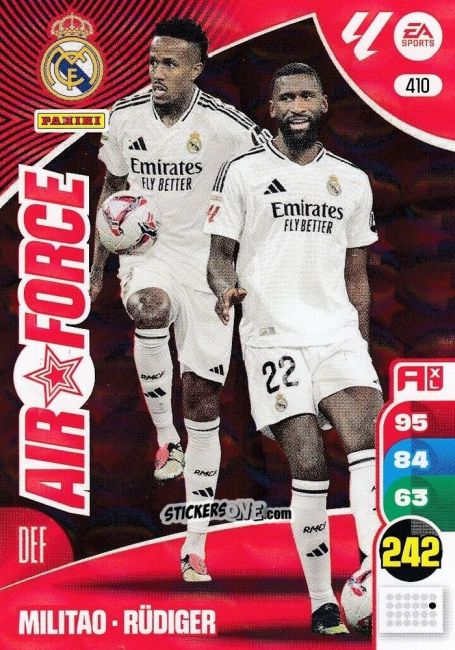 Cromo Militao / Rüdiger - LaLiga 2024-2025. Adrenalyn XL
 n. 410 - Panini