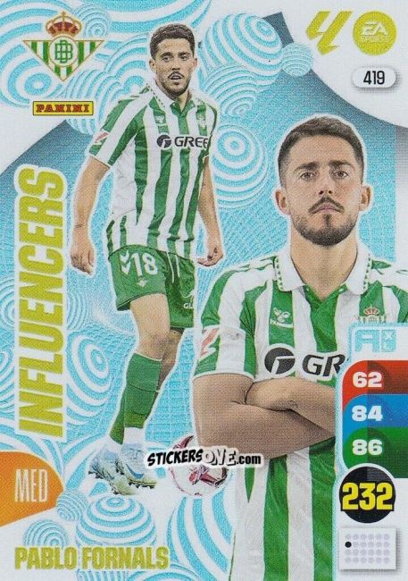 Figurina Pablo Fornals - LaLiga 2024-2025. Adrenalyn XL
 n. 419 - Panini