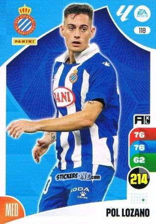 Figurina Pol Lozano - LaLiga 2024-2025. Adrenalyn XL
 n. 118 - Panini