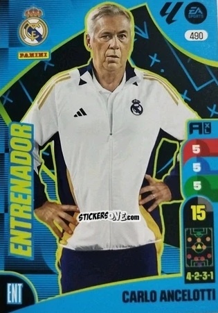 Cromo Carlo Ancelotti - LaLiga 2024-2025. Adrenalyn XL
 n. 490 - Panini