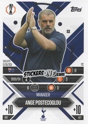 Cromo Ange Postecoglou - UEFA Champions League & Europa League 2024-2025. Match Attax Extra n. 112 - Topps