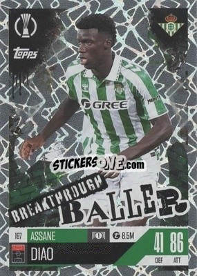 Figurina Assane Diao - UEFA Champions League & Europa League 2024-2025. Match Attax Extra n. 197 - Topps