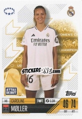 Sticker Caroline Møller - UEFA Champions League & Europa League 2024-2025. Match Attax Extra n. 146 - Topps
