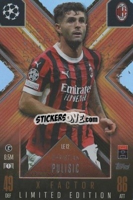 Cromo Christian Pulisic - UEFA Champions League & Europa League 2024-2025. Match Attax Extra n. LE12 - Topps
